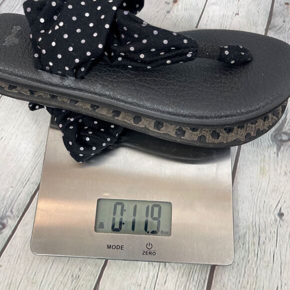 Sanuk Sandal Womens Size 10 Yoga Mat Thong Flat Polka Dots Sling Flip Flops - Picture 11 of 11